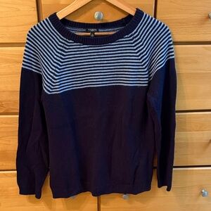 Talbots Navy and Light Blue Striped Women's Sweater
